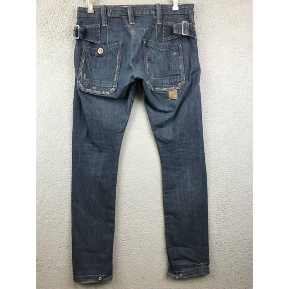 G-Star Jeans Dark Blue Black Regular Straight Denim Pant size 30x34 - Picture 1 of 10